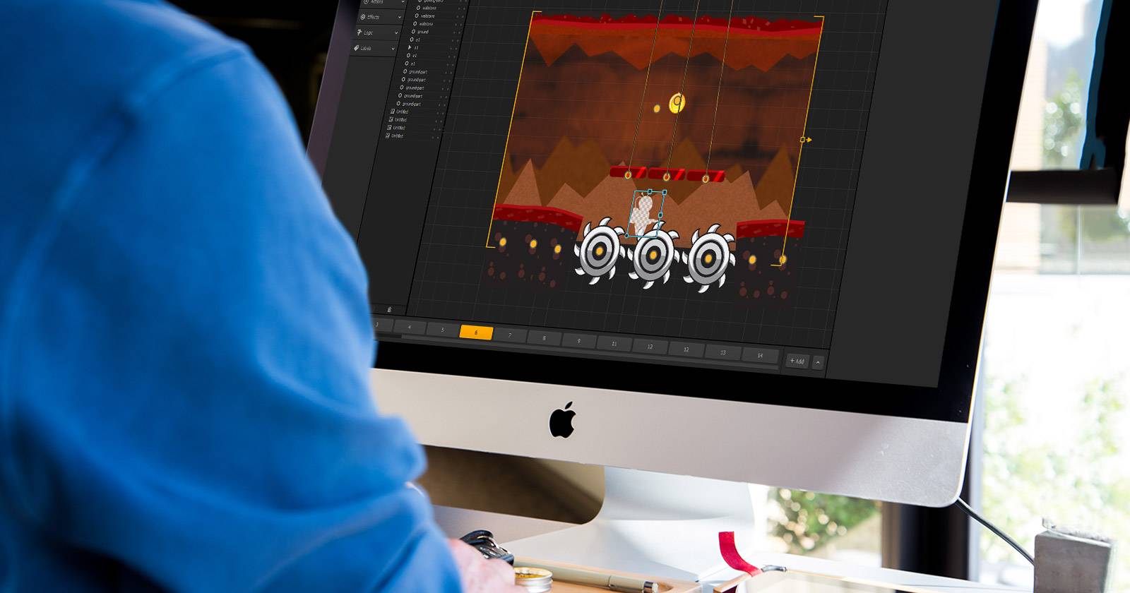 Вдохновение для создания игры — эскиз, экран и ноутбук