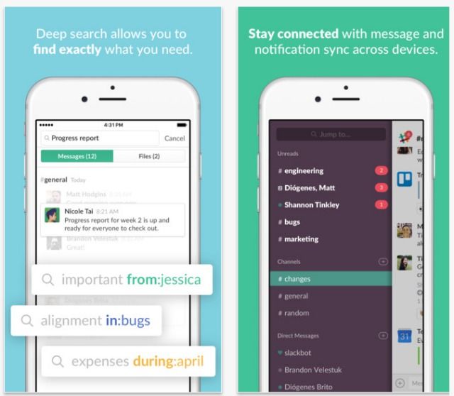 Рабочий чат в Slack на нескольких устройствах
