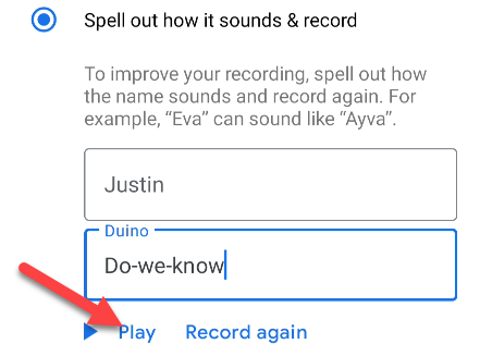 Нажмите Воспроизвести, чтобы прослушать произношение