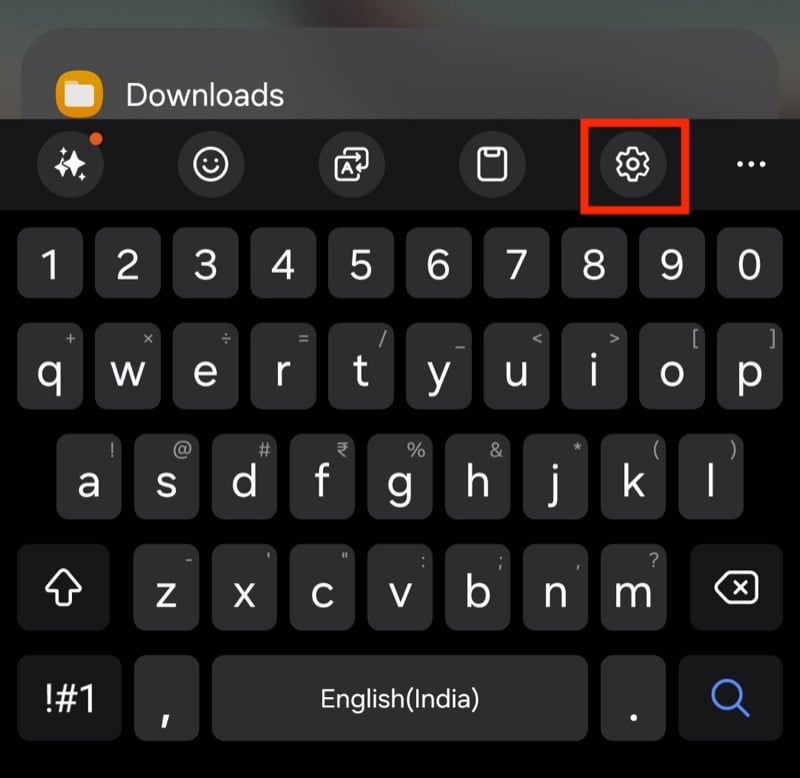 Кнопка настроек на Samsung Keyboard в Android