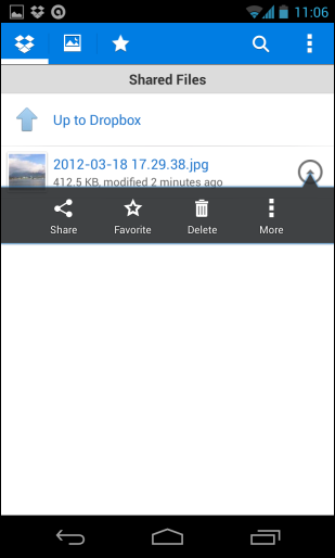 Dropbox auf Android: Datei teilen
