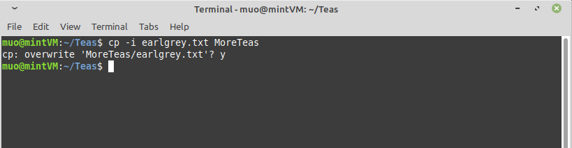 Интерактивный режим cp