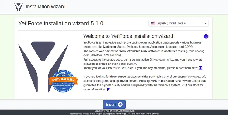 YetiForce на Debian 10 с Let's Encrypt