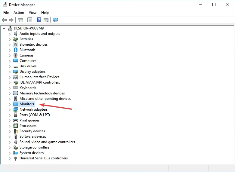 Удаление устройства монитора в Диспетчере устройств