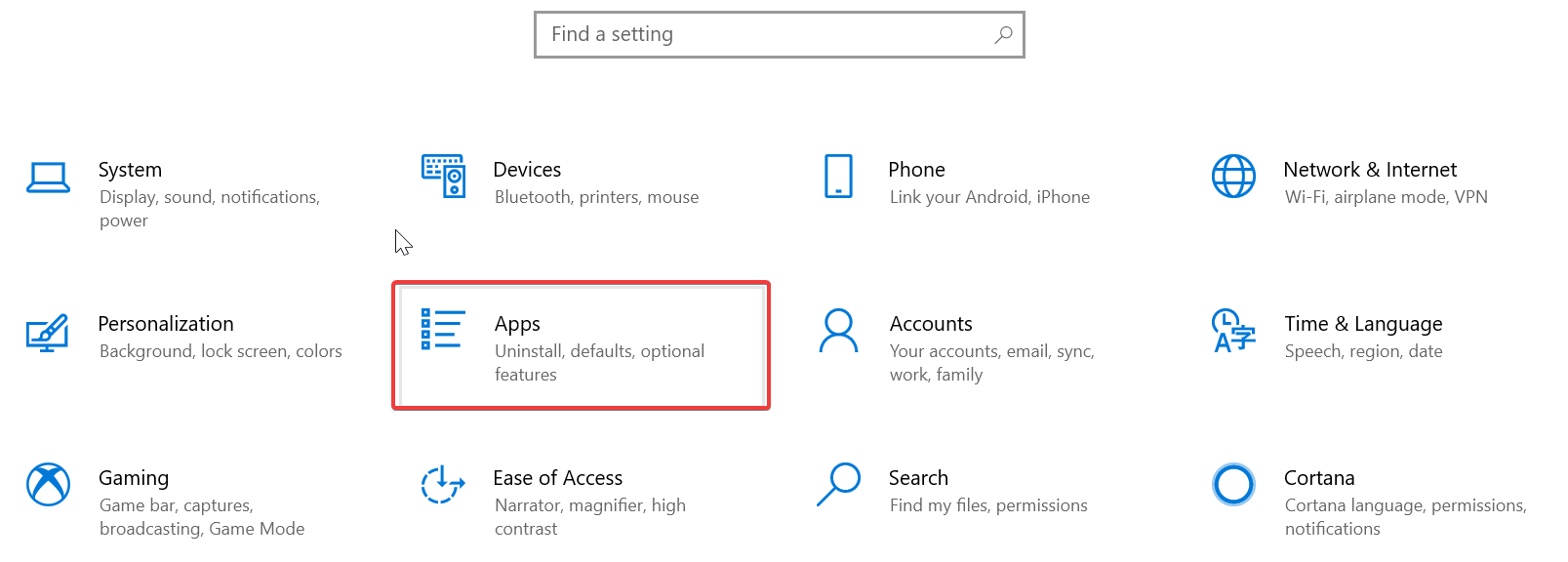 Параметры Windows — раздел Приложения