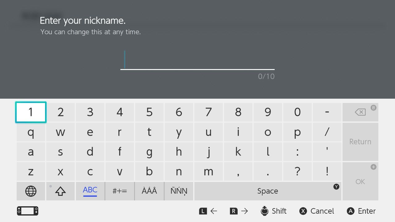 Ввод предпочитаемого никнейма