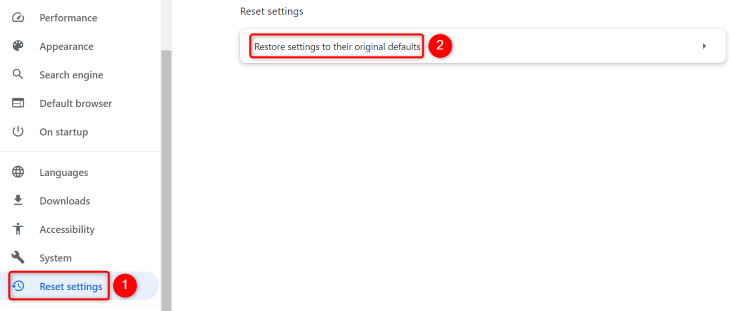 Выберите Восстановить настройки по умолчанию.