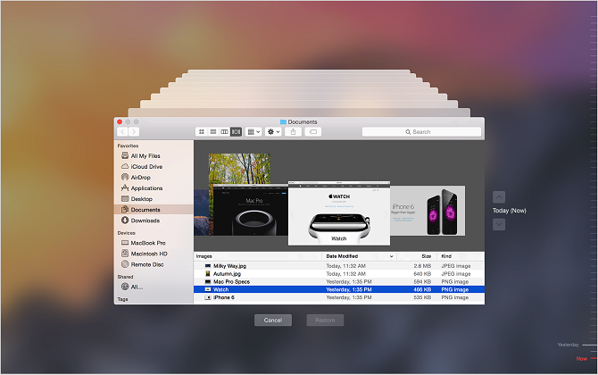 Восстановление из Time Machine