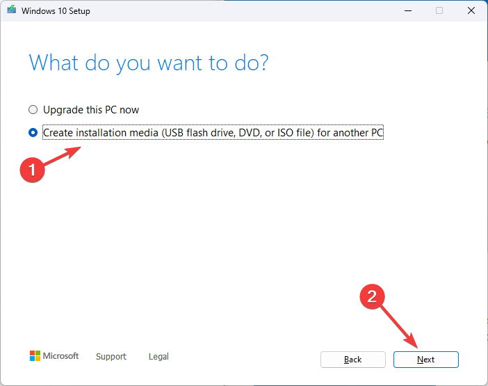 Выбор типа установки