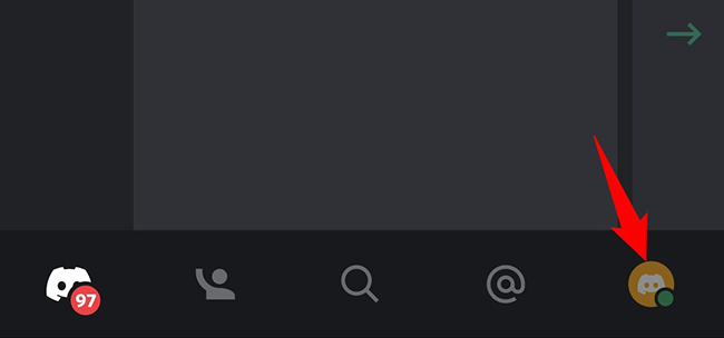 Выберите иконку профиля внизу.