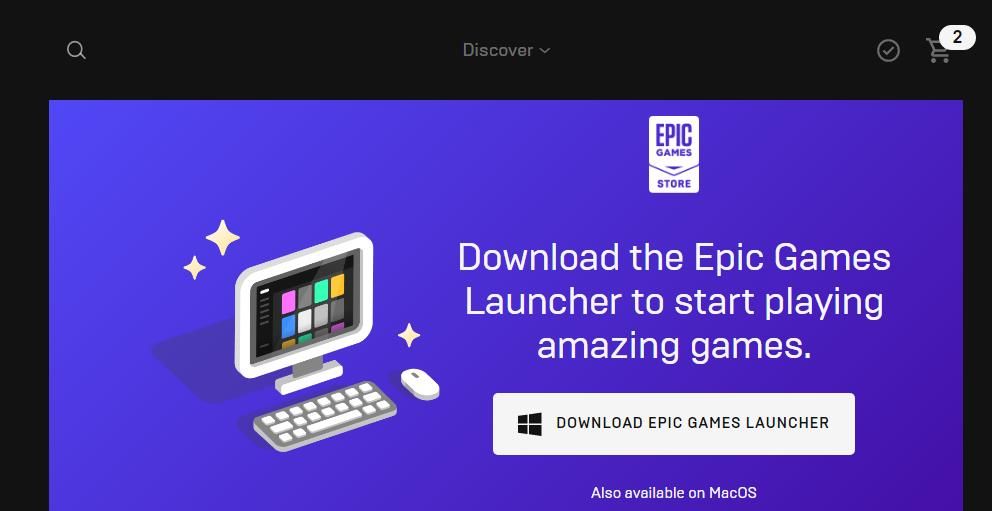 Кнопка 'Скачать Epic Games Launcher' на сайте