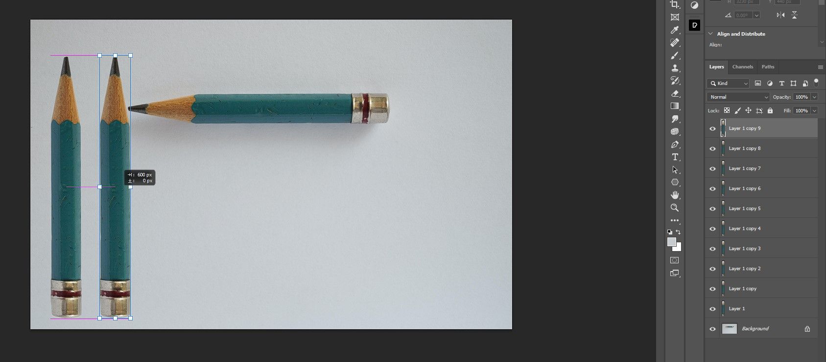 Перетащите верхний слой наружу