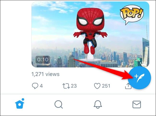 Нажать кнопку создания твита