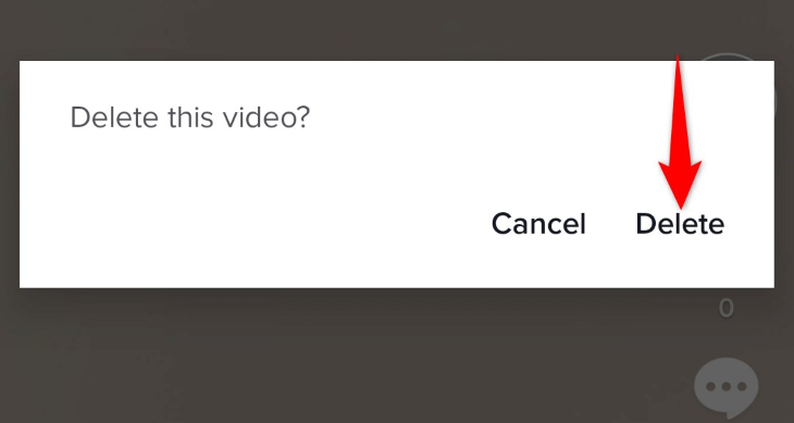 Подтвердите «Удалить» в диалоговом окне.