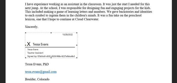 Подпись строки подписанта