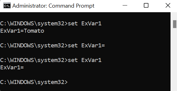 ExVar1 временно очищена.