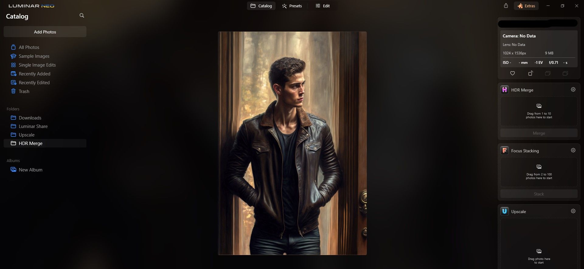 Скриншот HDR Merge в Luminar Neo