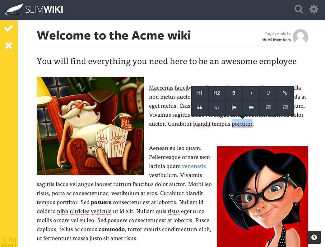 логотип и интерфейс SlimWiki