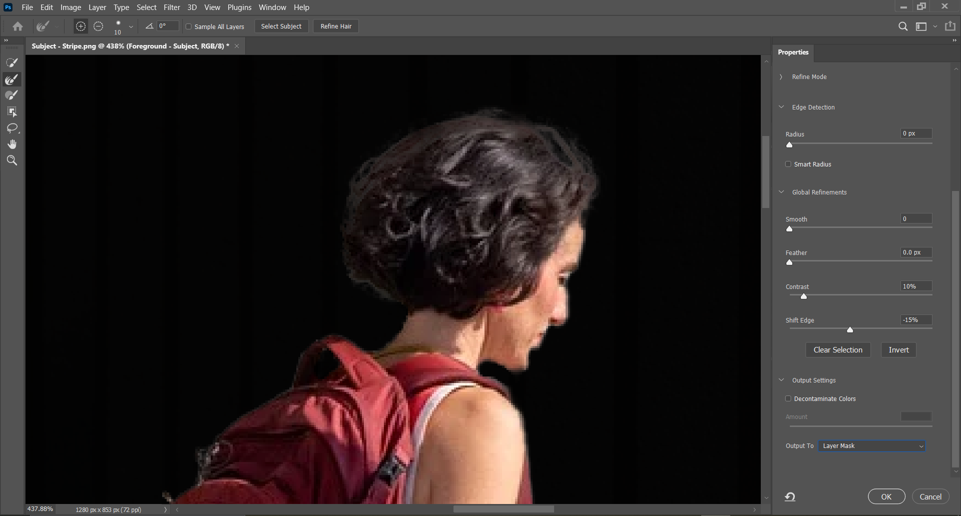 Уточнение контура выделения в Photoshop, особенно волосы