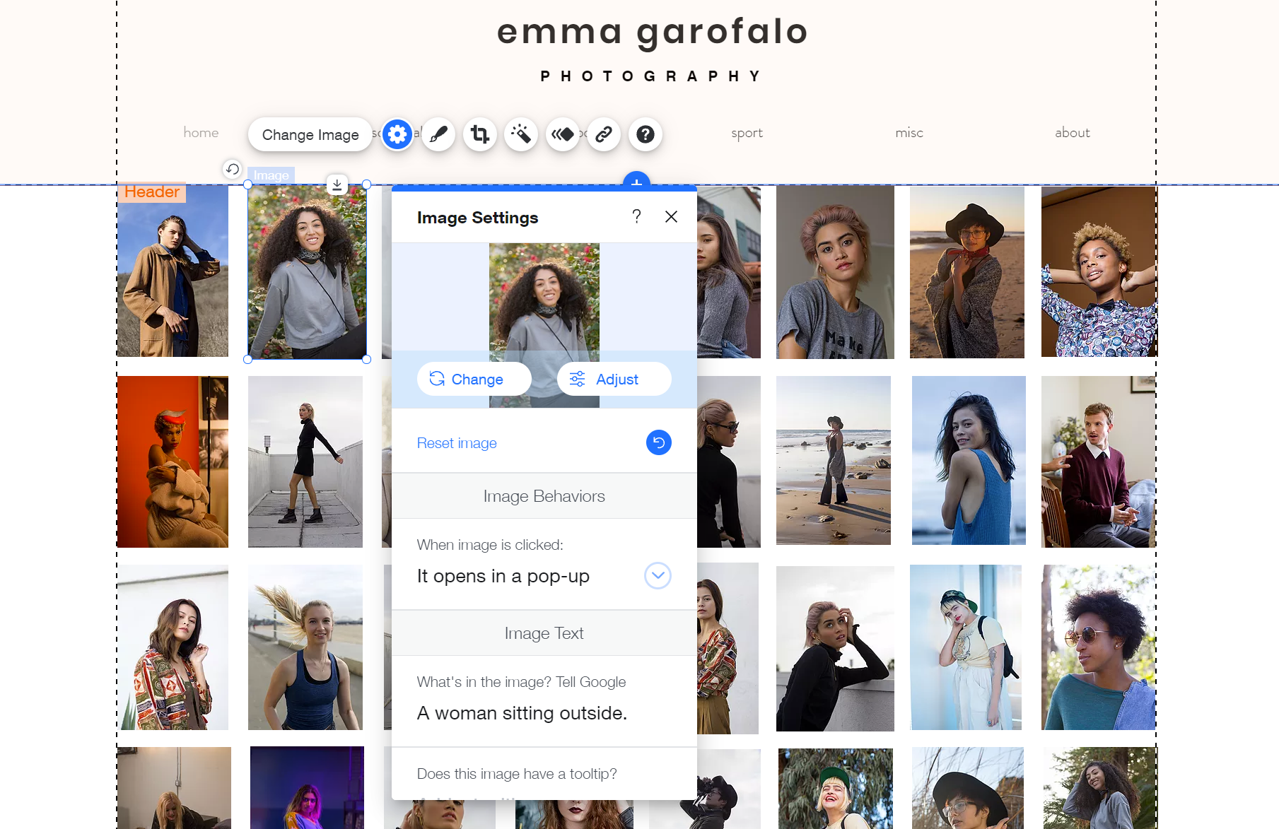 Добавление всплывающей панели к изображению