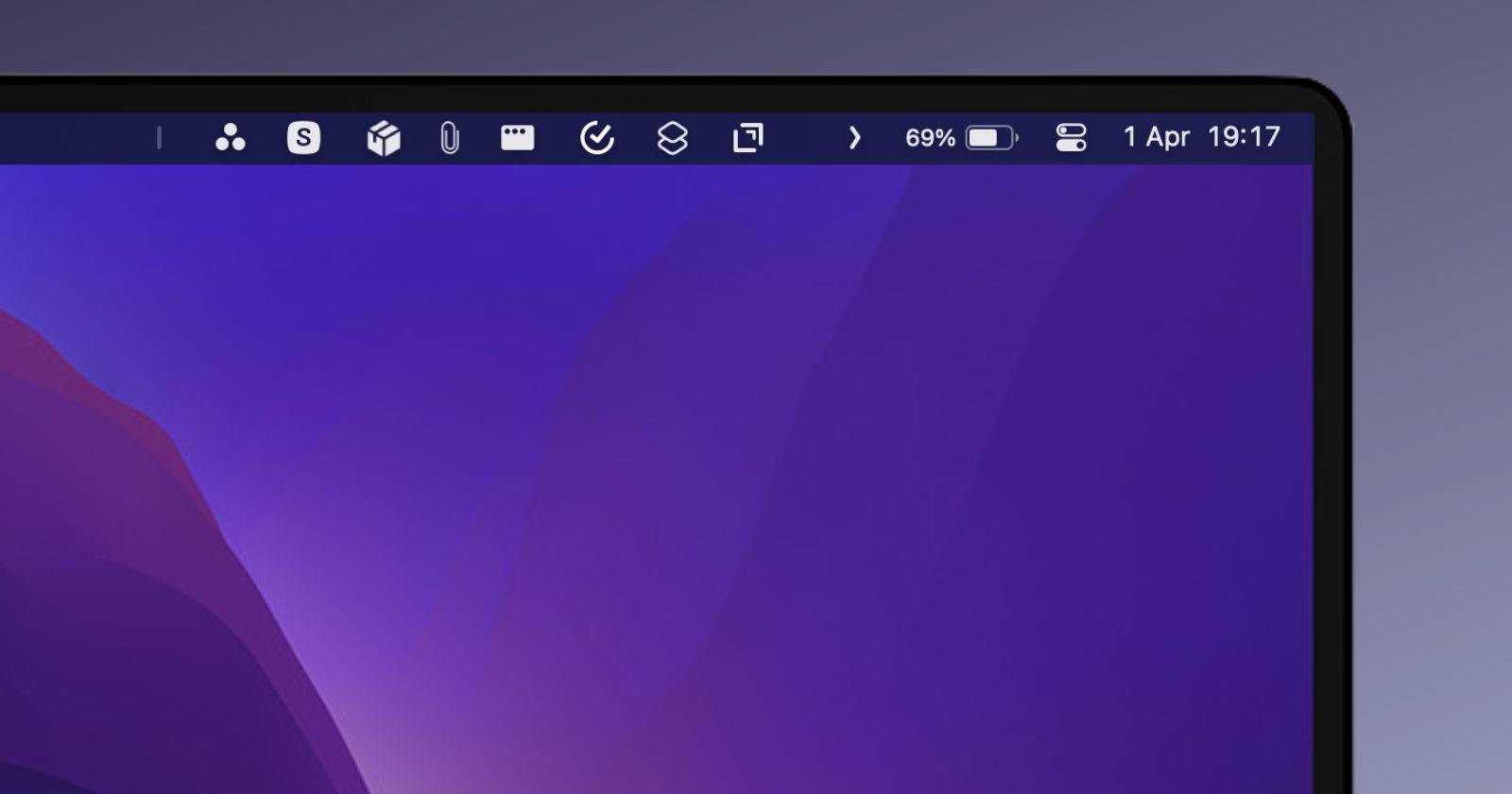 Иконки строки меню macOS, часть которых можно скрыть