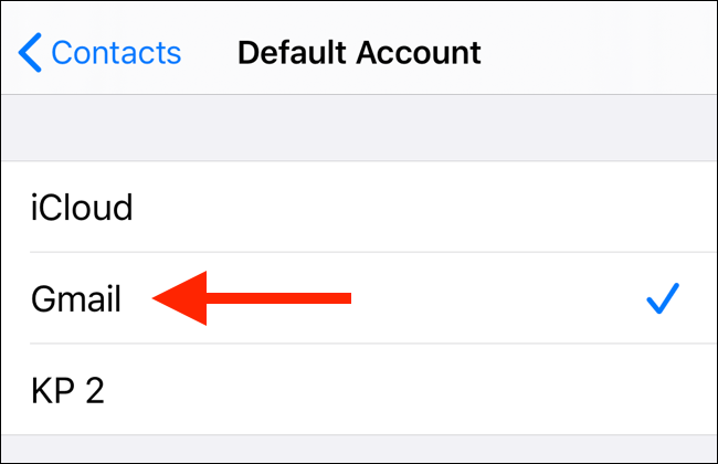Выберите одну из учётных записей, чтобы сделать её по умолчанию