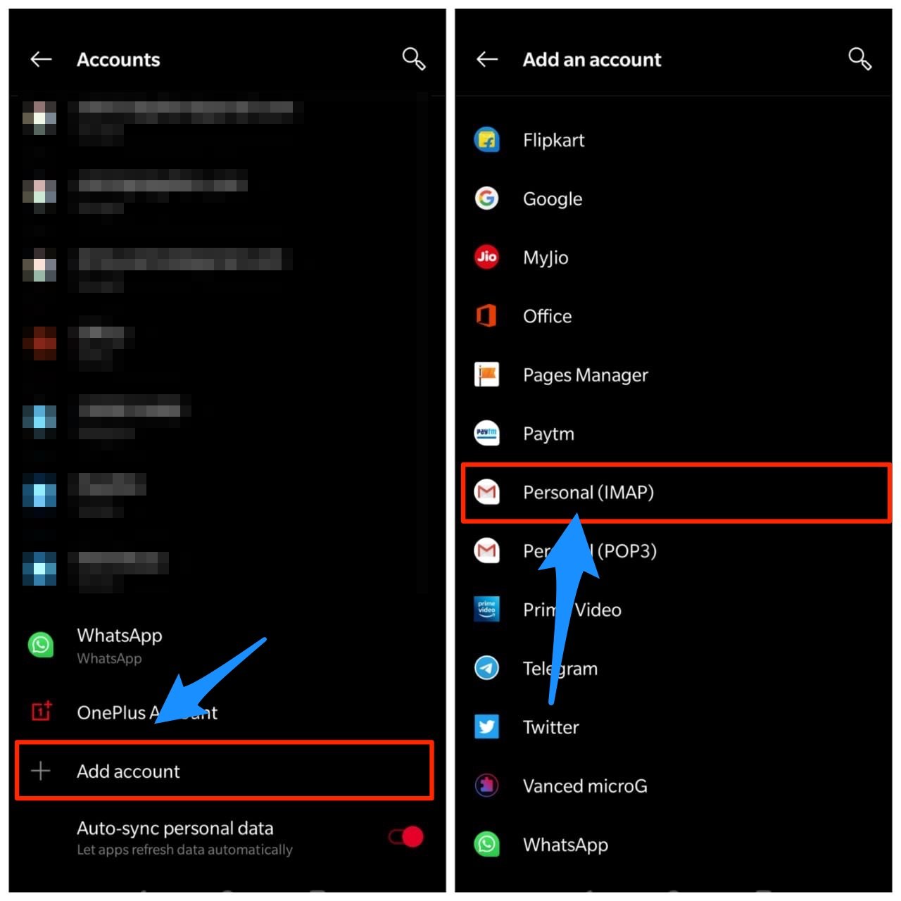 Добавление учётной записи iCloud в Android через IMAP