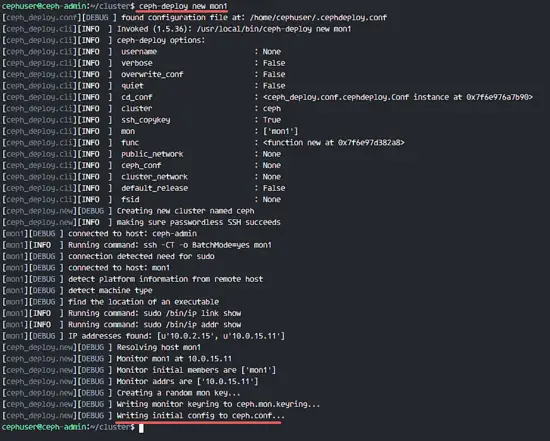 Генерация конфигурации и ключей Ceph
