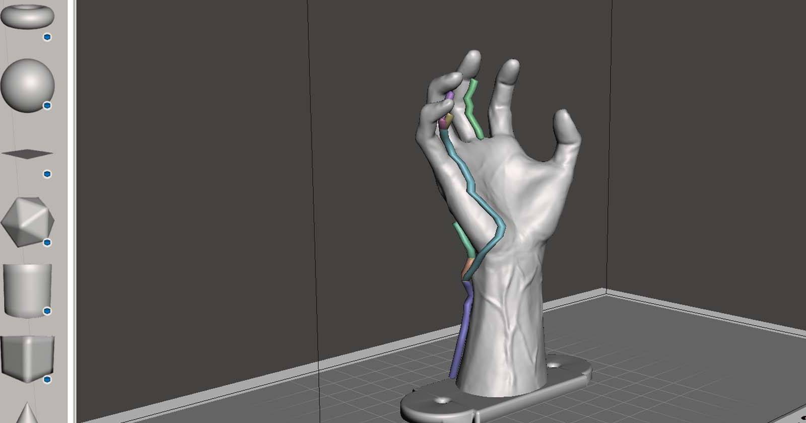 Редактирование 3D-модели руки в Meshmixer