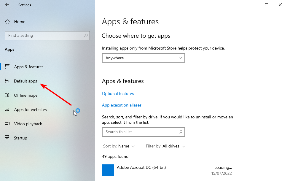Приложения по умолчанию