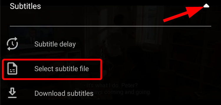 Выбор файла субтитров вручную в VLC