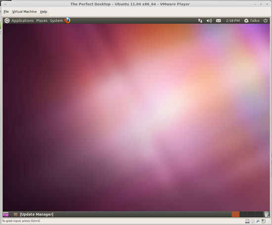 Рабочий стол Ubuntu 11.04 в VMware Player