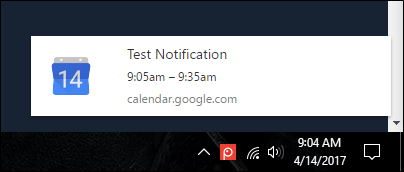 Пример браузерного уведомления в системном трее