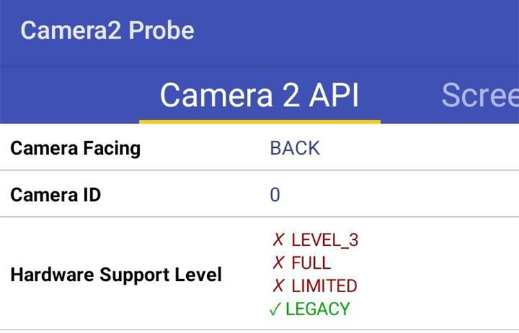Проверка поддержки Camera2 API на телефоне