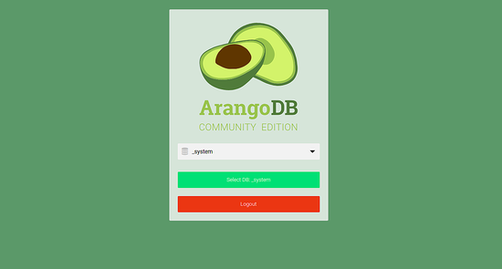 Форма входа в ArangoDB