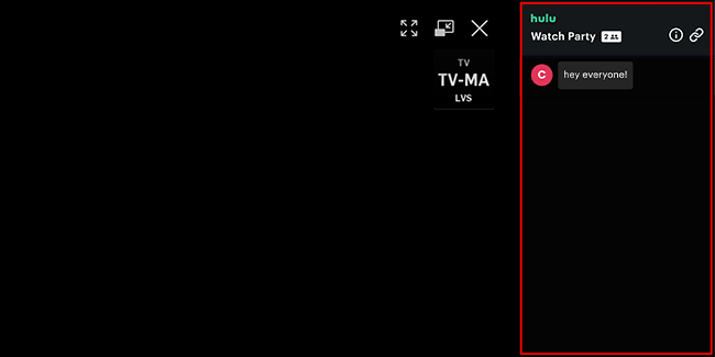 Hulu watch party chat