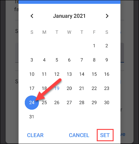 pick an end date