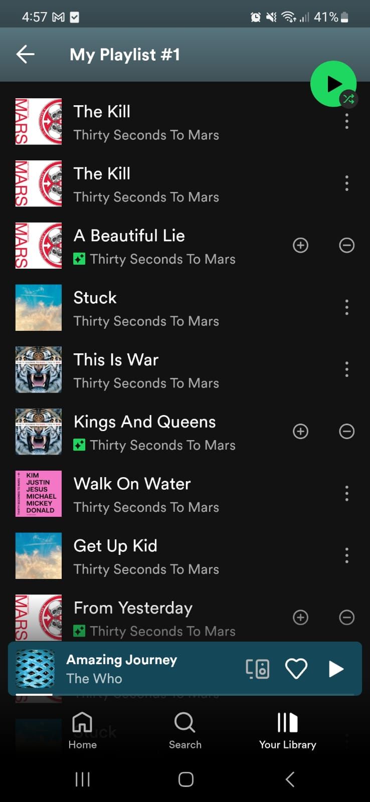 Треки, добавленные Smart Shuffle в Spotify