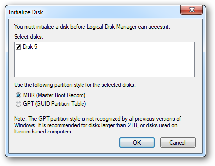 Мастер создания простого тома для VHD, установка метки тома Windows 8