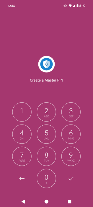 Configurando PIN mestre no app AppLock para Android