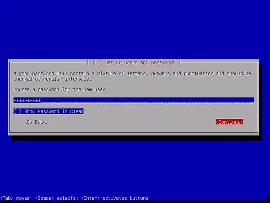 Установка пароля пользователя