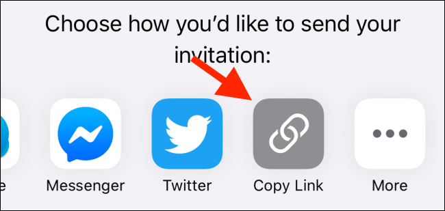 Tap on the Copy Link button in Files