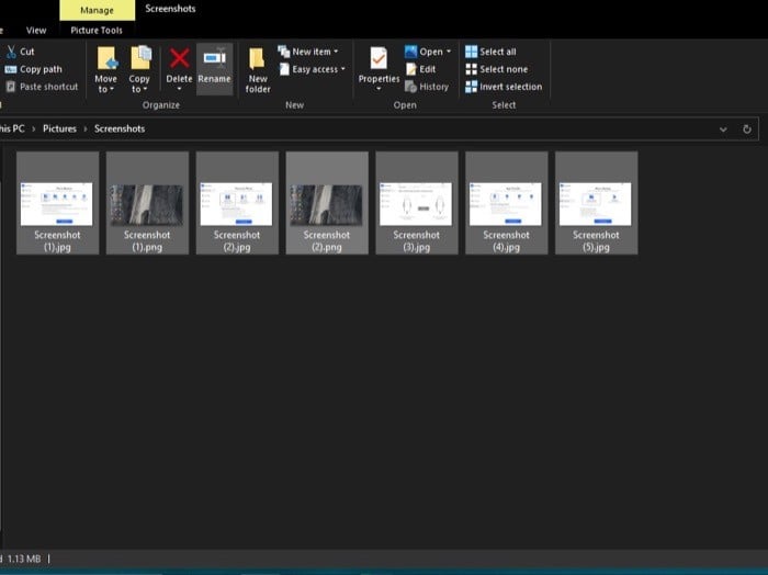 Переименование через Проводник — выделение файлов и кнопка Переименовать