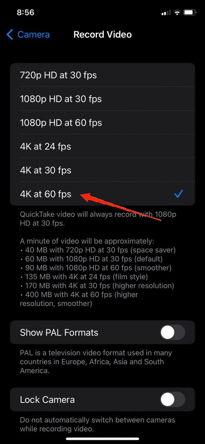 Камера iPhone в режиме видео