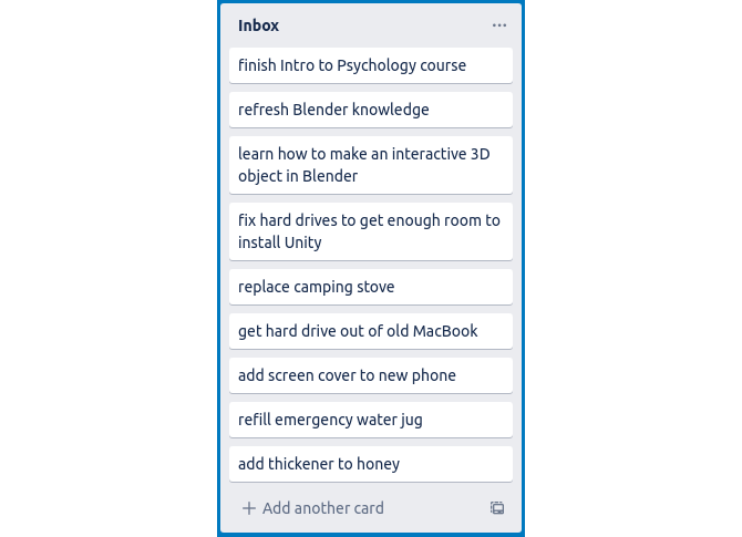 список мыслей
