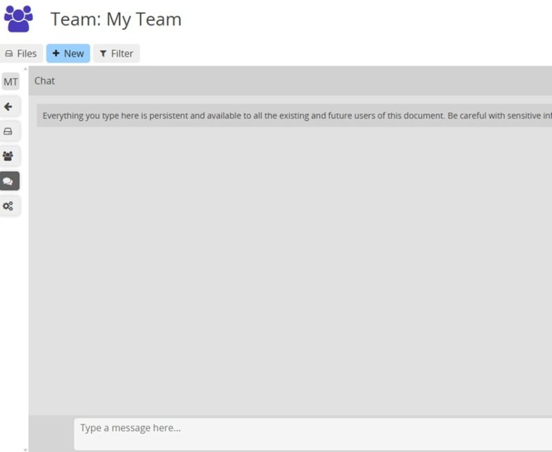 Chat with team members on CryptPad.