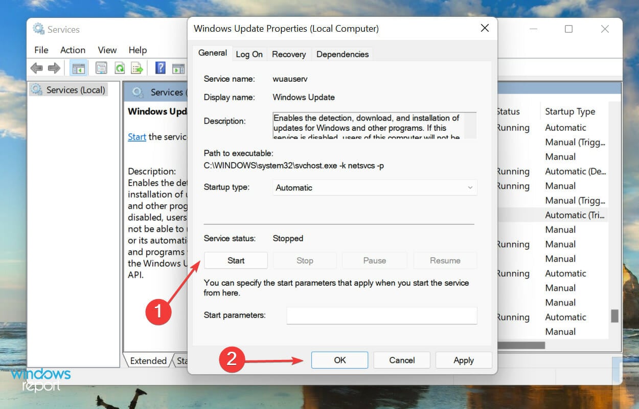 Start service to fix 0x80071AB1