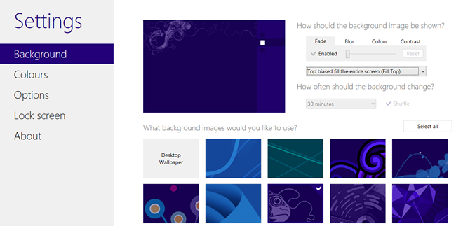 Настройки фонового изображения и анимации в Decor8