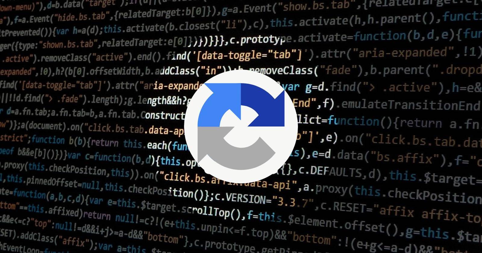Иконка reCAPTCHA на фоне кода