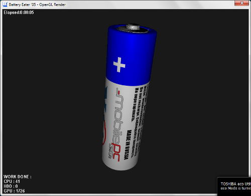 График времени работы батареи в тесте Battery Eater